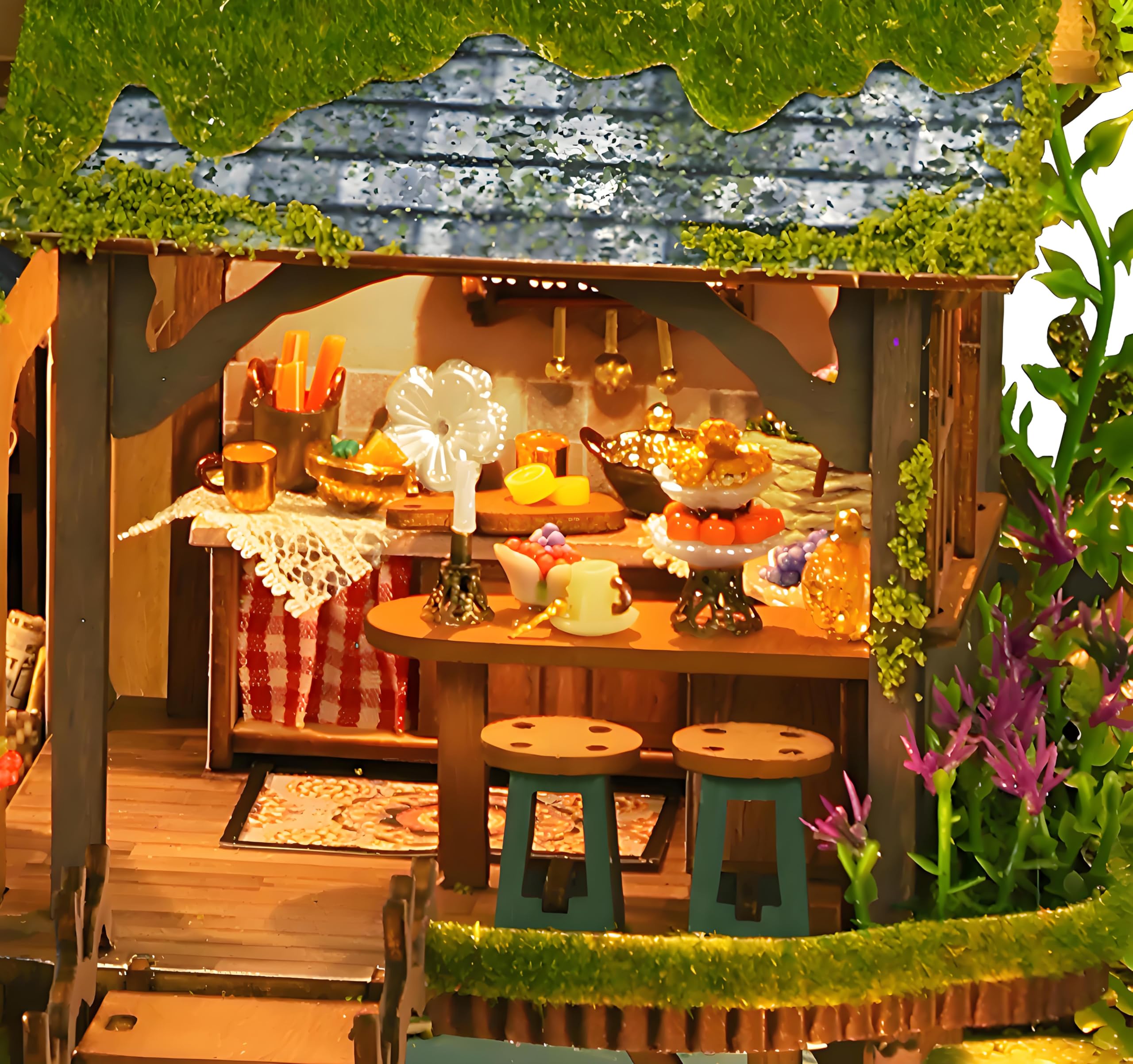 ぉりつ☆〜ForestStory〜　ミニチュア Amazon | DIYミニチュアハウスキット、LED付きミニハウス